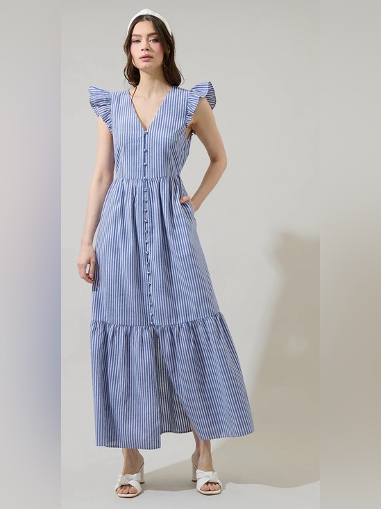 Sugarlips Dresses & Skirts - Sugarlips Sandy Striped Evianna Flutter Maxi Dress Size XL new with tags
